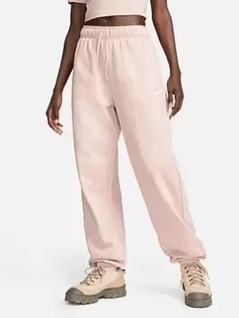 Image of Nike NSW Club Fleece Mid Rise Oversized Joggers - Light Pink, Size L, Women