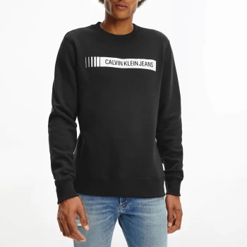 Calvin Klein Jeans Mens Institutional Logo Crewneck Sweatshirt - CK Black - M