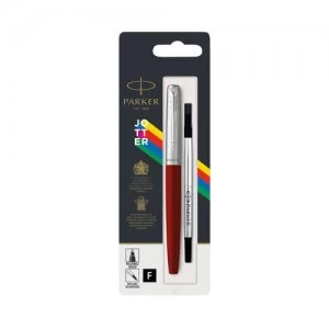 Image of Parker Jotter Rollerball Pen Fine Tip Red Barrel Black Ink 2096888