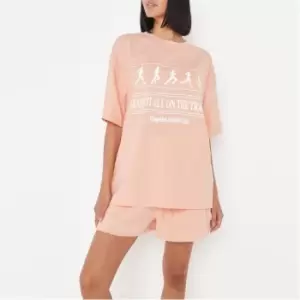 image of Missguided Oversized Athletics Club Graphic T Shirt - Orange