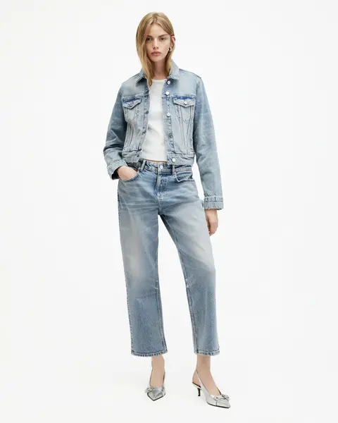 image of AllSaints Ida Cropped Straight Denim Jeans