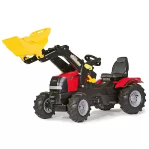 image of Rolly Toys Ride On Case Puma CVX 240 Tractor with Frontloader and Pneumatic Tyres, red