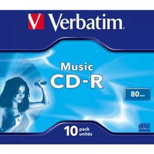 image of Verbatim 10x Music CD-R 700MB Jewel case