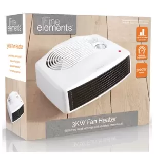 Image of Daewoo HEA1002GE 3kW Flat Fan Heater with Thermostat in White