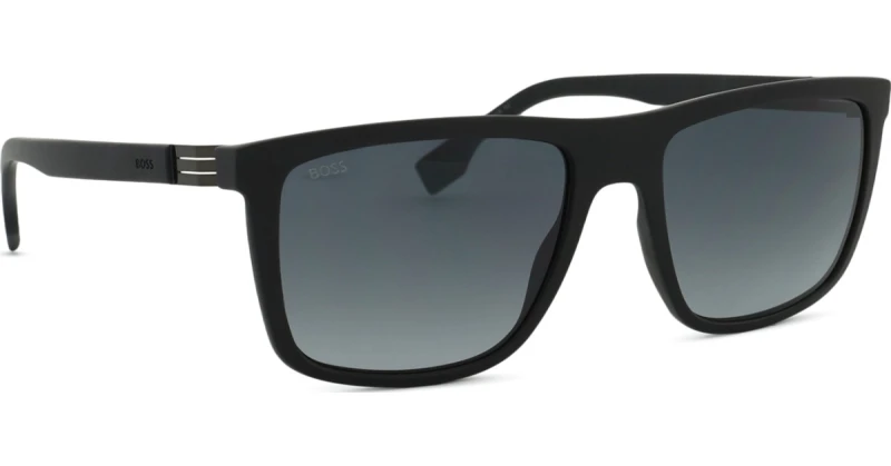 Image of Hugo Boss Mens Rectangle Matte Black Dark Grey Gradient BOSS 1699/S Black Male One Size