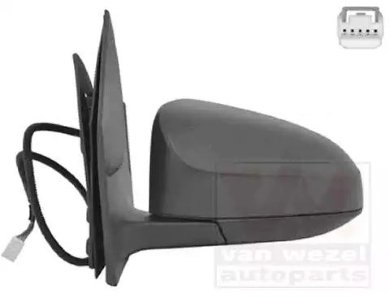 Image of VAN WEZEL 0919807 Wing mirror * HAGUS * Left, Heatable, primed Outside Mirror (50)