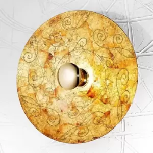 image of 14kolarz - LUNA 24 Carat Gold design wall light 1 bulb Diameter 54cm Medici Gold