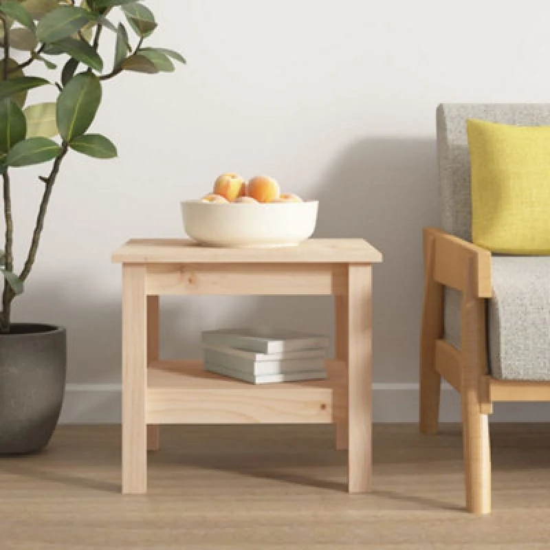 Image of vidaXL Coffee Table 45x45x40cm Solid Wood Pine, Brown 814264