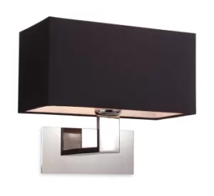 Image of Prince 1 Light Single Indoor Wall Light Polished S/Steel, Black, E27