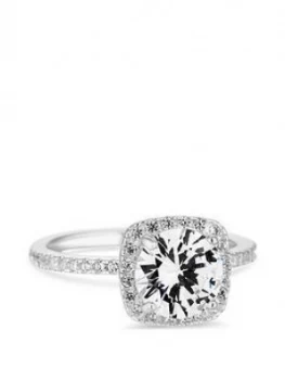 image of Simply Silver Sterling Silver Cubic Zirconia Halo Sized Ring