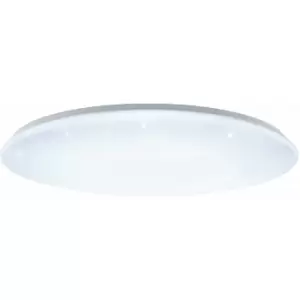 image of Loops - Flush Ceiling Light Colour White Shade White Plastic With Crystal Effect LED 80W