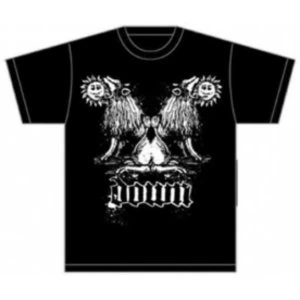 Image of Down Double Lion Mens T Shirt: Black Medium