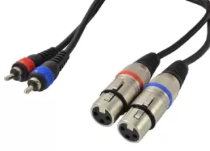 image of 2 X Phono RCA To 2 X XLR (F) Leads 1.5m