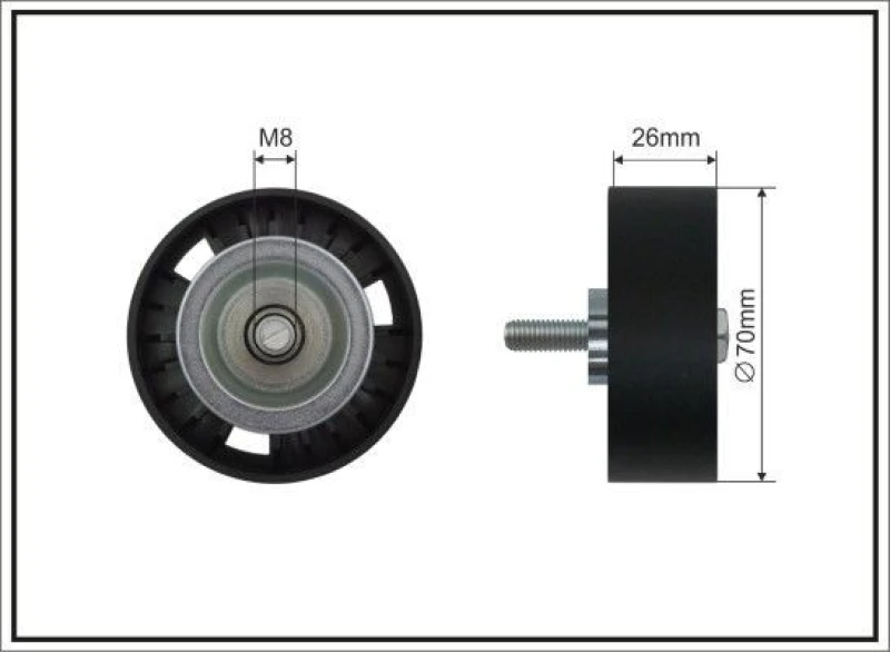 Image of CAFFARO Deflection / guide pulley, V-ribbed belt CAFFARO 500347 SC