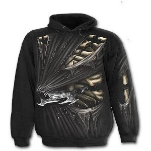Image of Bone Slasher Allover Mens X-Large Hoodie - Black