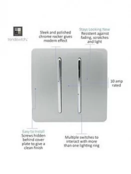 Image of Trendiswitch 2 Gang 2 Way 10 Amp Switch Std Silver