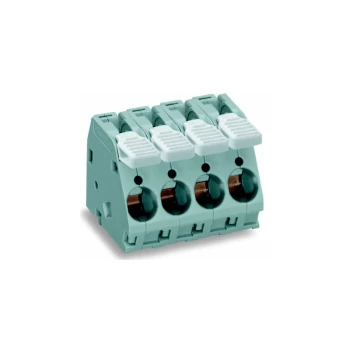 Image of 2716-106 6 Pole 10mm 76A 30° Lever PCB Terminal Block Grey - Wago