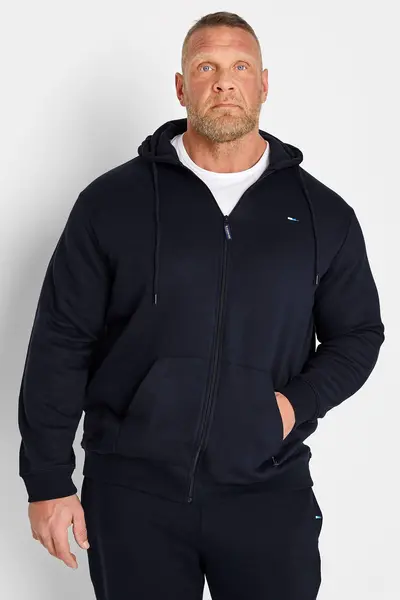 image of BadRhino Zip Through Hoodie Blue