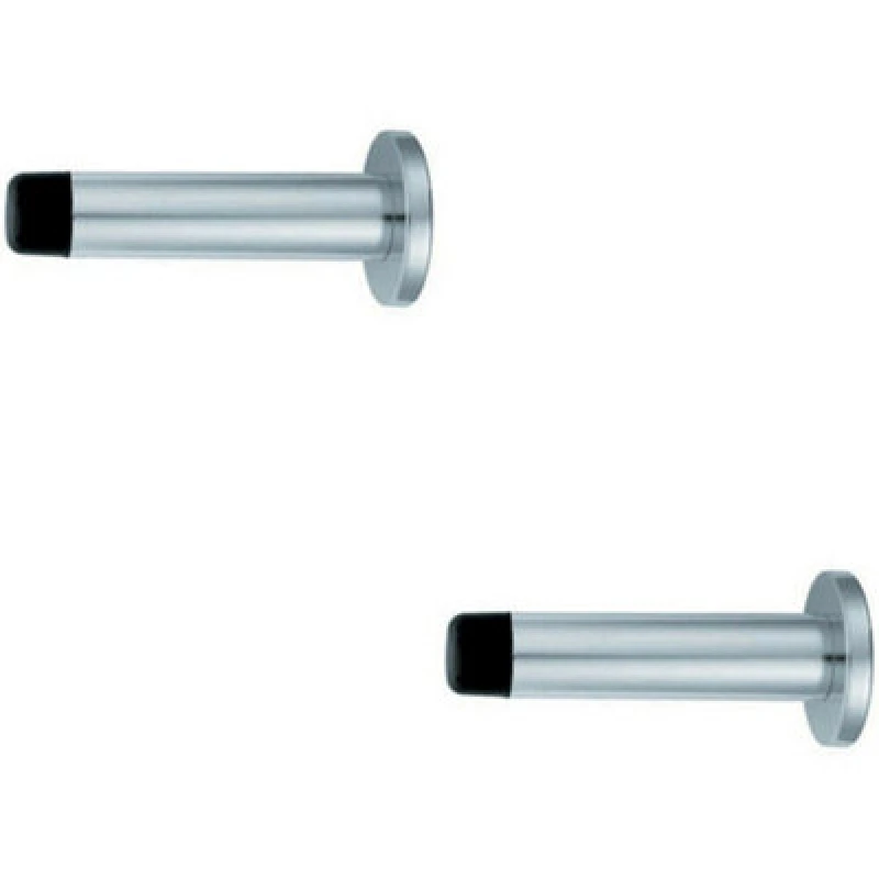 Image of Loops 2x Wall Mounted Doorstop Cylinder on Round Rose 72 x 16mm Polished Aluminium Multi