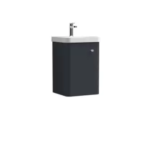 image of Nuie Core 400 Wall Hung 1-door Unit & Basin - Satin Anthracite