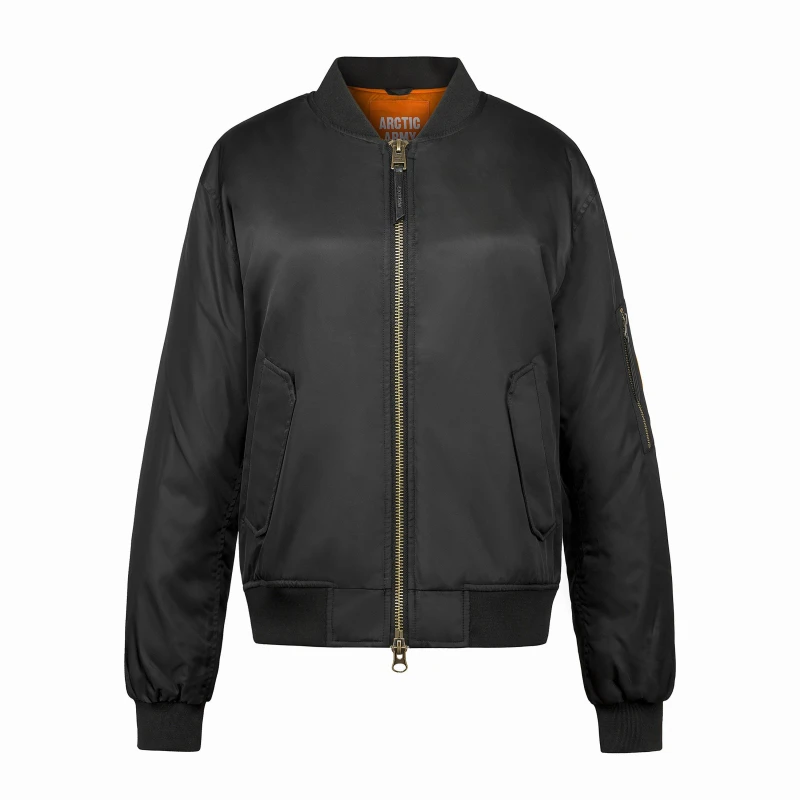 Image of Arctic Army Womens Technical Weather Resistant Fitted Bomber Jacket Black female 6 (2XS)