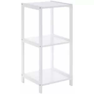 image of 3 Tier Pine Wood Bathroom Shelf With Square Shelves White Finish Bathroom Organiser / Storage Shelving Unit For Garage Shelves 36 x 78 x 36 - Premier