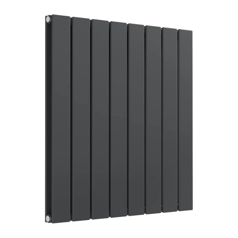 Image of Bathroom Kingdom Flat Anthracite Double Flat Panel Horizontal Radiator 600x588 in Grey Grey Unisex
