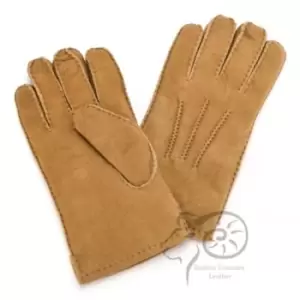 image of Eastern Counties Leather Mens 3 Point Stitch Sheepskin Gloves (M) (Tan)