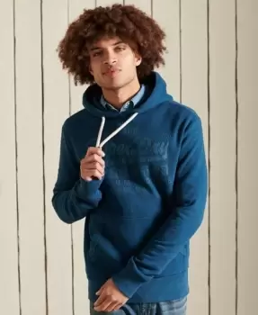 Image of Superdry Mens Vintage Logo Tonal Hoodie Blue / Blue Bottle - Size: M