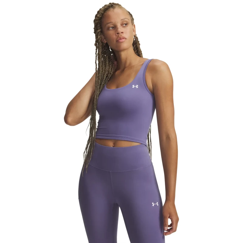 Image of Under Armour Womens Motion Tank Performance Gym Vest Purple/White female 14 (L)