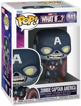 image of What If...? Zombie Captain America Vinyl Figure 941 Funko Pop! multicolor