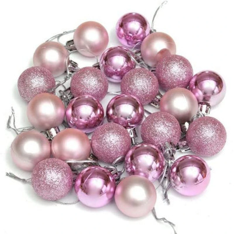 Image of Shatchi 30mm/24Pcs Christmas Baubles Shatterproof Pale Pink,tree Decorations