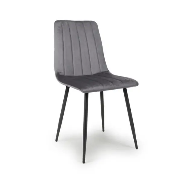 Image of Shankar Lisbon Brushed Velvet Grey Dining Chairs - Grey 574388cm