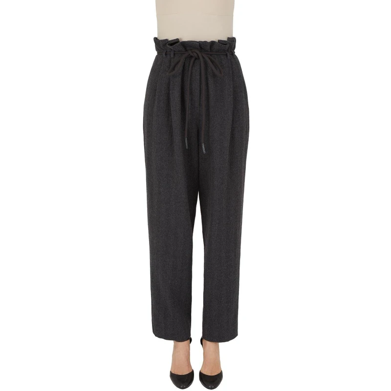 Image of Emporio Armani High Rise Trousers Grigio female 16 (XL)