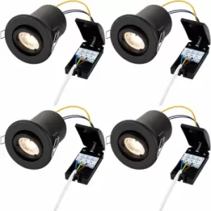 Image of 4 PACK Tiltable Recessed Ceiling Downlight - 50W GU10 Reflector - Fire Rated