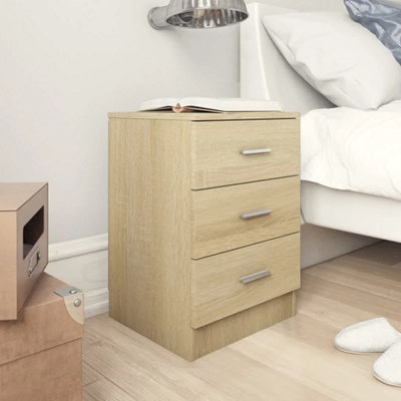 Image of Bedside Cabinet Sonoma Oak 38x35x56cm Chipboard