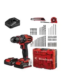 Image of Einhell Einhell Power X-Change Expert 18V Combi Drill Kit With 64 Acc (2 X 2.0Ah)