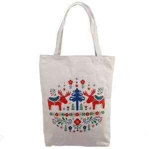 Image of Scandi Moose Design Handy Cotton Zip Up Shopping Bag