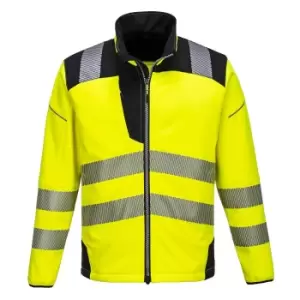 Image of Portwest Mens PW3 Hi-Vis Soft Shell Jacket (3XL) (Yellow/Black)