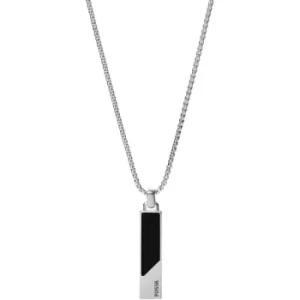 Image of Fossil Mens Dress Dive Black Onyx Pendant Necklace