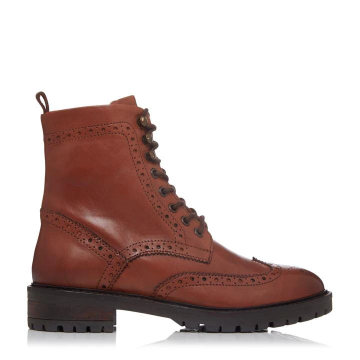 Image of Dune Tan Leather 'Purely' Ankle Boots - 3