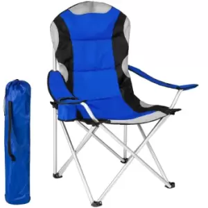 image of Tectake 2 Lightweight Folding Camping Chairs, Padded & Packable - Blue