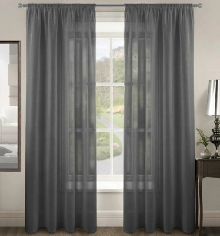 Image of Velosso Riva Slot Top Voile Panel - Charcoal