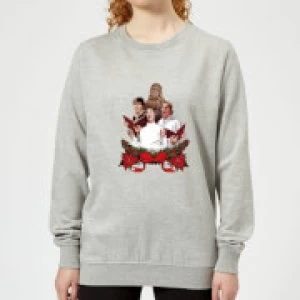 Image of Star Wars Jedi Carols Womens Christmas Sweatshirt - Grey - 3XL