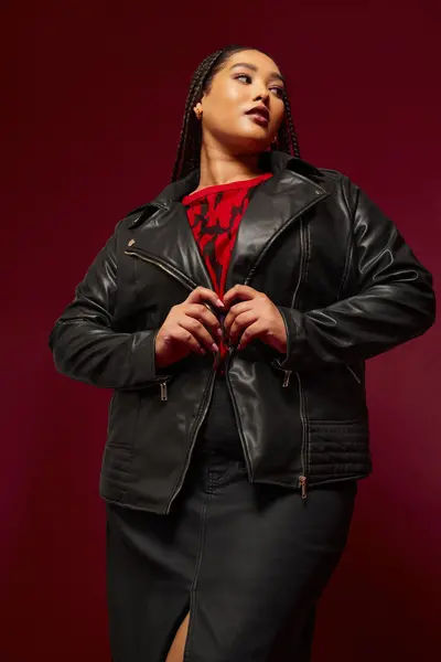Image of Yours Faux Leather Biker Jacket Black