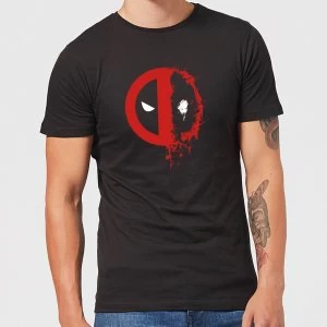 Image of Marvel Deadpool Split Splat Logo T-Shirt - Black - 3XL - Black