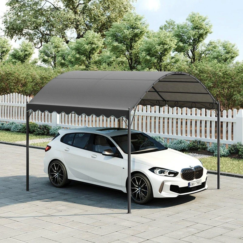 Image of Breeins Outdoor Metal Arched Pergola with Shade Grey unisex One size