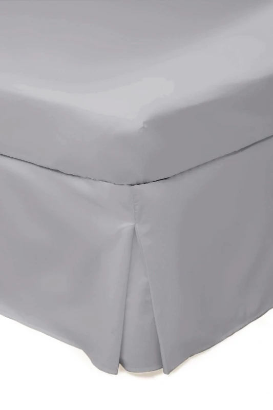 Image of Belledorm Easy Care 200 Thread Count Cotton Polyester Percale Platform Valance in Light Grey Size: Single Light Grey Unisex Single