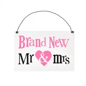 image of Brightside Brand New Mr & Mrs Hanging Plaque