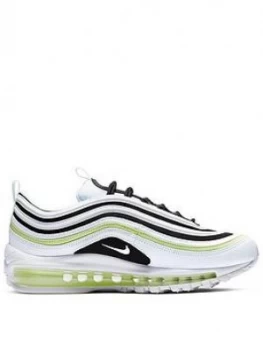 Image of Nike Air Max 97 - White/Black/Volt , White/Beige, Size 3, Women